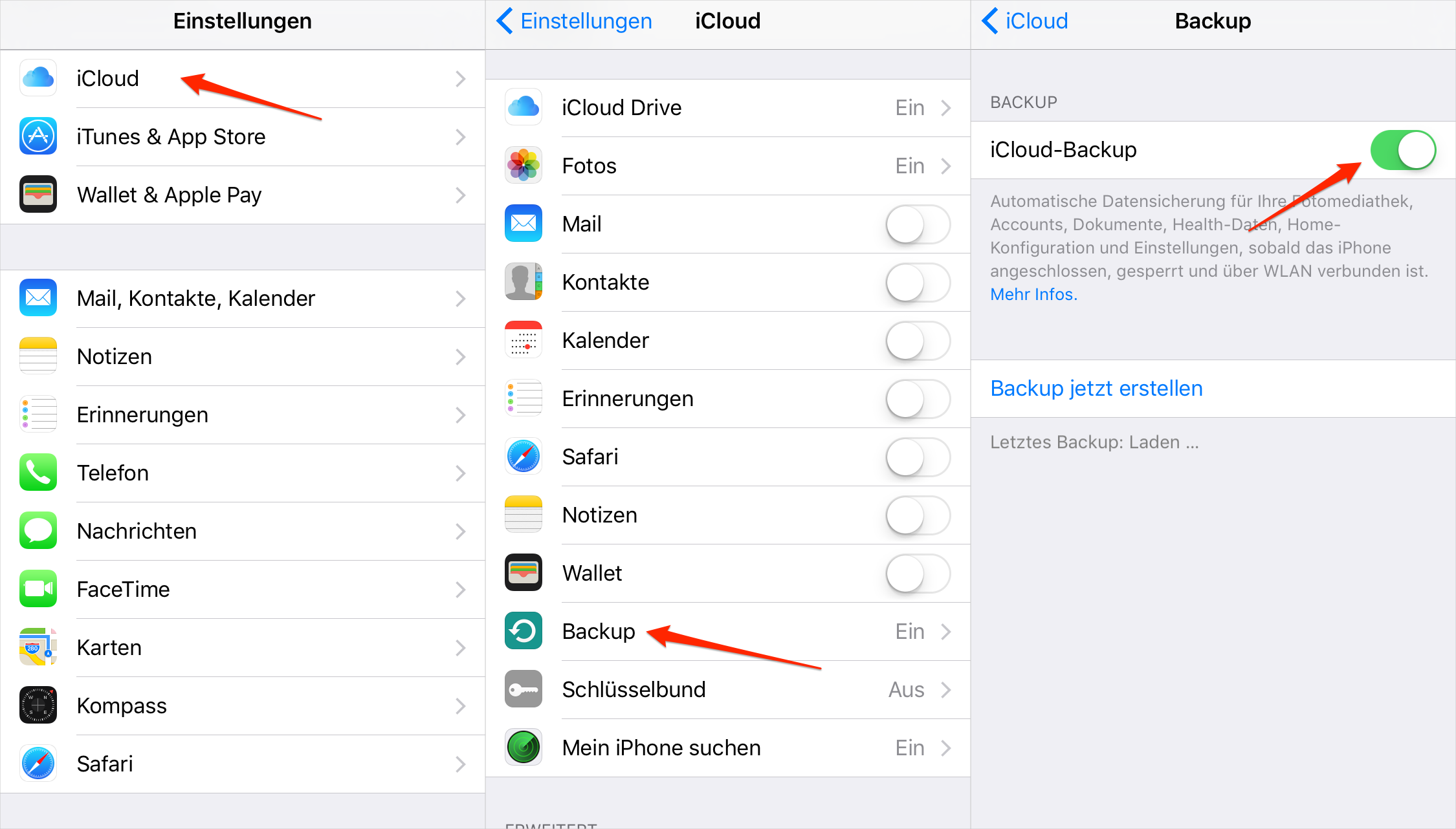 kontakte speichern mit icloud